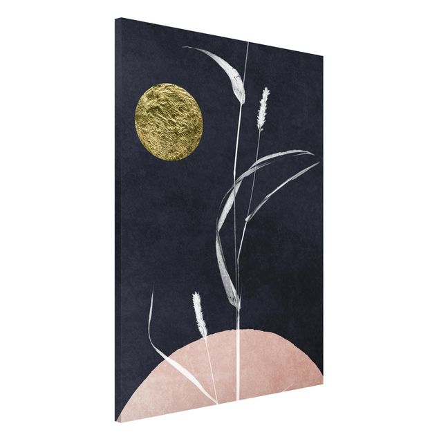 Magnetic memo board - Golden Moon With Reed