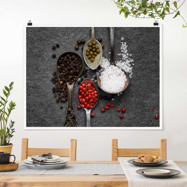 Poster - Spices On Vintage Spoons