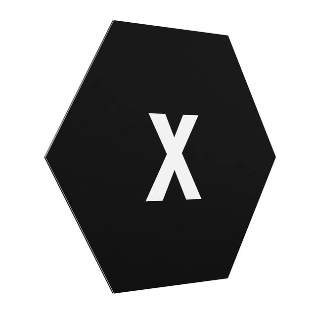 Alu-Dibond hexagon - Letter Black X