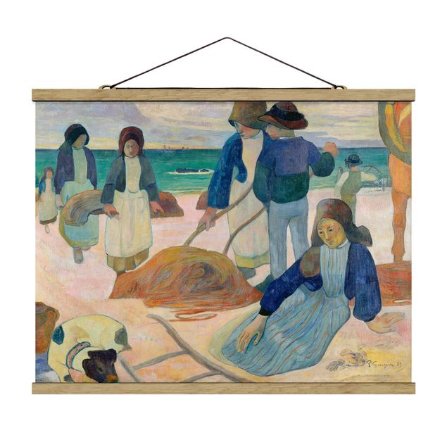 Fabric print with poster hangers - Paul Gauguin - The Kelp Gatherers (Ii)