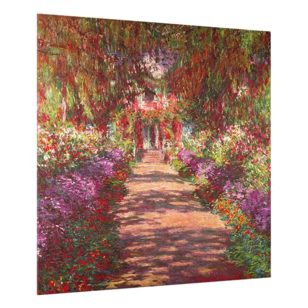 Glass splashback landscape Claude Monet - Path In Monet's Garden At Giverny