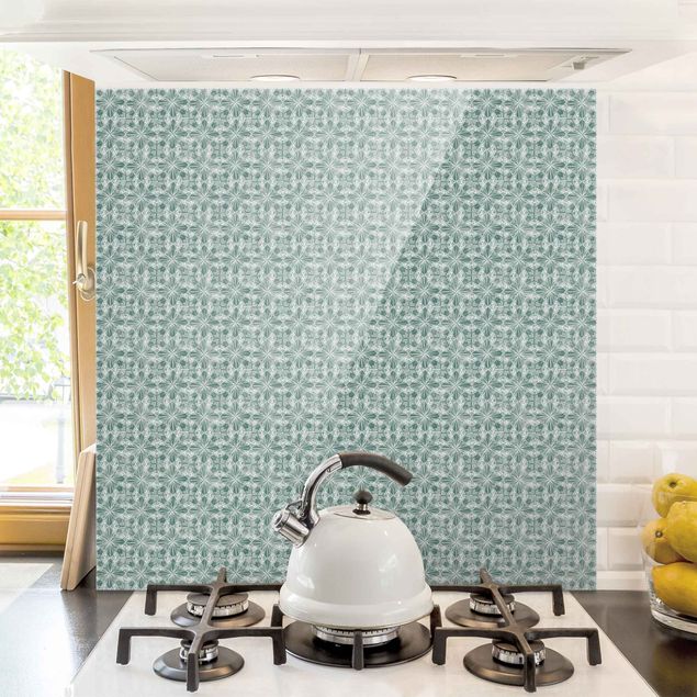 Glass splashback kitchen tiles Vintage Pattern Geometric Tiles