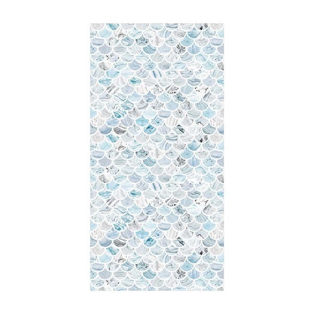 contemporary rugs Marble Pattern In Blue
