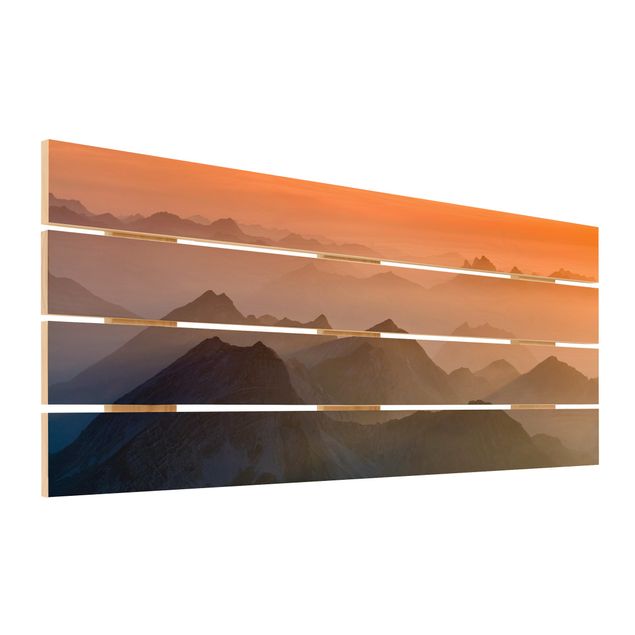 Print on wood - View From The Zugspitze Mountain
