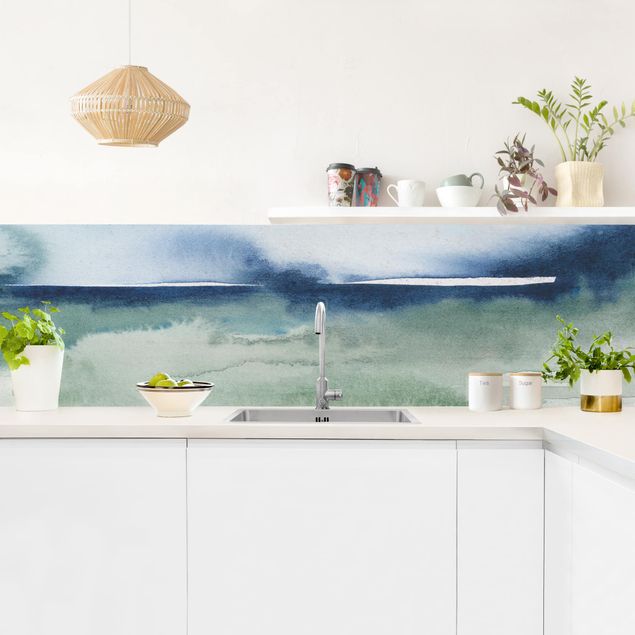 Kitchen splashback abstract Ocean Waves I