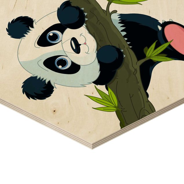 Wooden hexagon - Climbing Panda