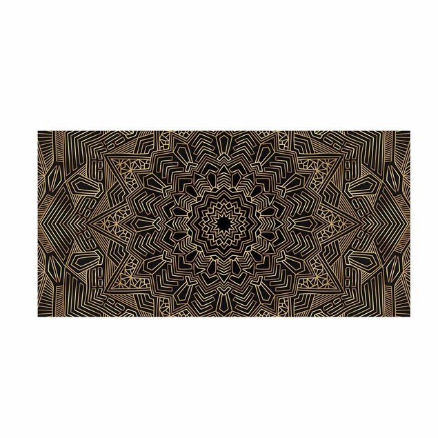 mandala rugs Mandala Star Pattern Gold Black