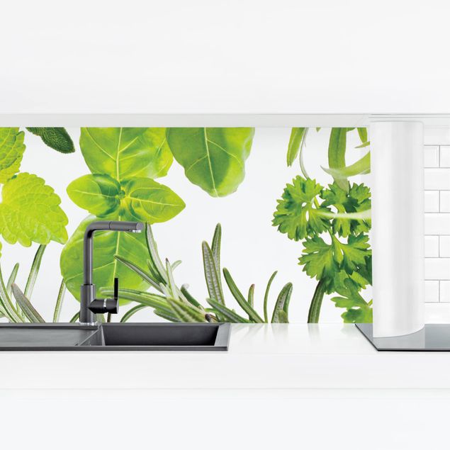 Kitchen wall cladding - Different Herbs