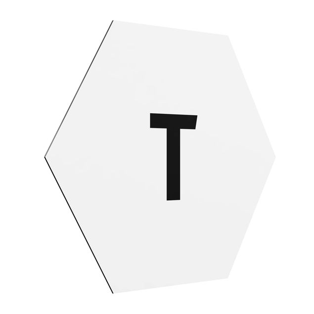 Alu-Dibond hexagon - Letter White T