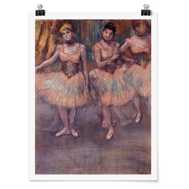 Poster art print - Edgar Degas - Three Dancers before Exercise