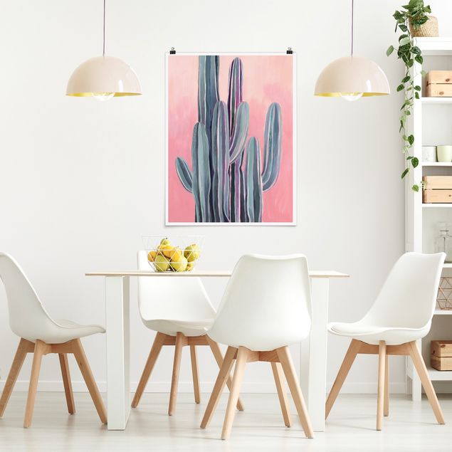 Poster - Cactus In Licht Pink II