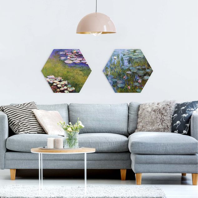Alu-Dibond hexagon - Claude Monet - Water Lilies Set