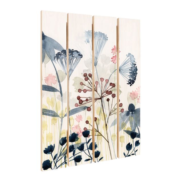 Print on wood - Wildflower Watercolour I