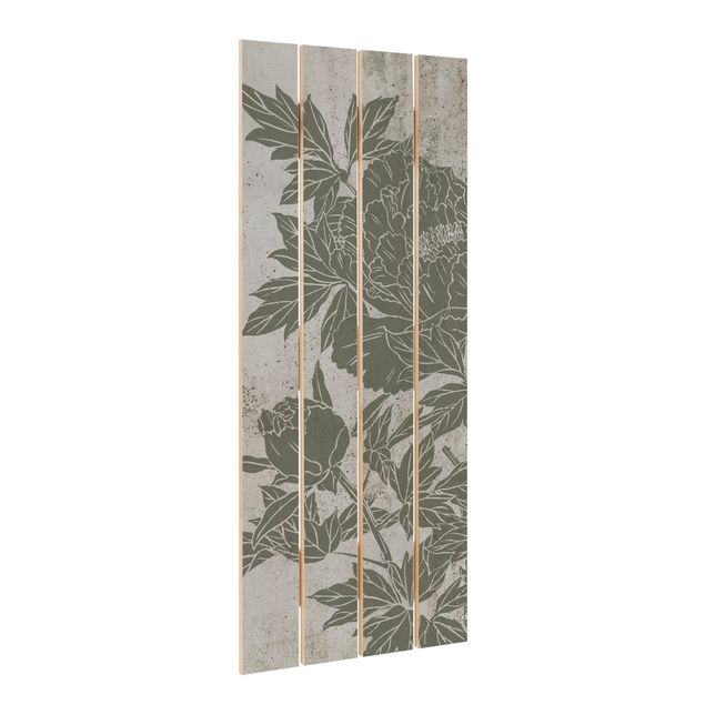 Print on wood - Blooming Peony II