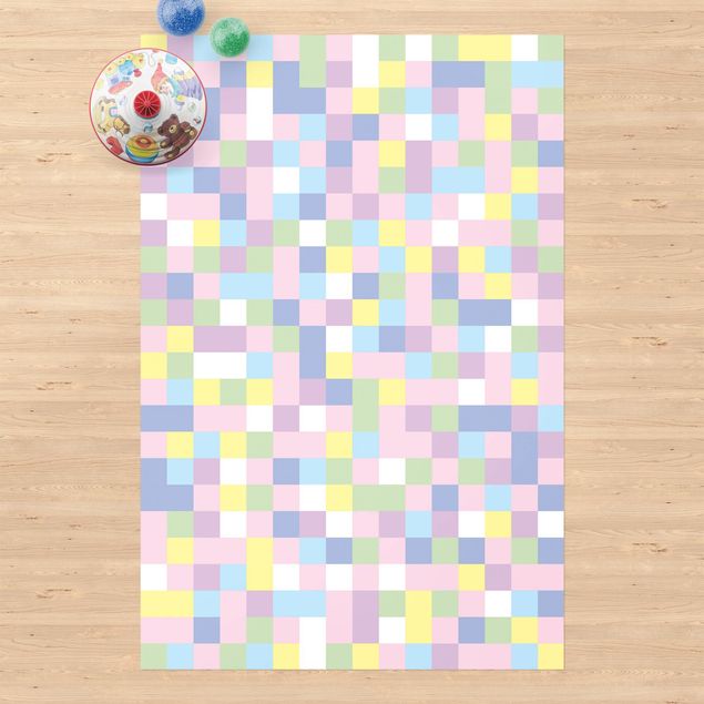 balcony mat Colourful Mosaic Cotton Candy