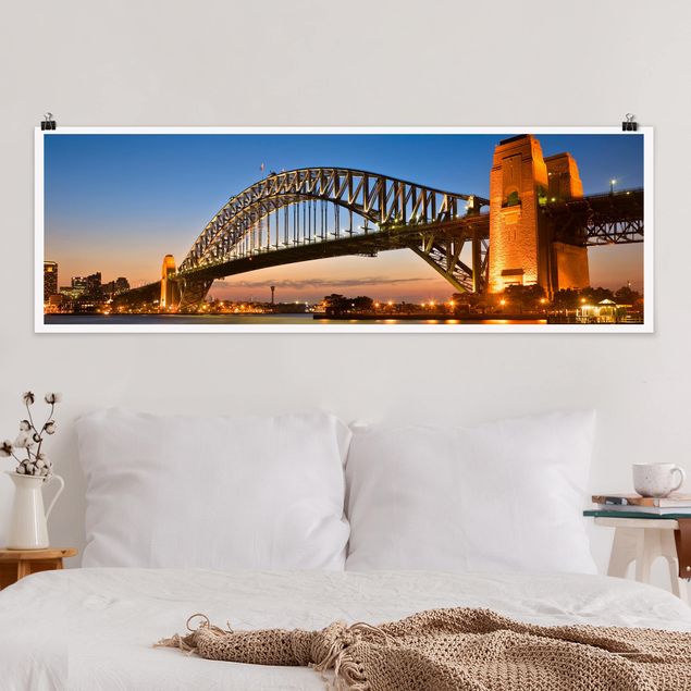 Panoramic poster architecture & skyline - Harbor Bridge In Sydney