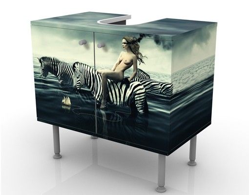 Wash basin cabinet design - Woman Posing With Zebras