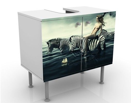 Wash basin cabinet design - Woman Posing With Zebras