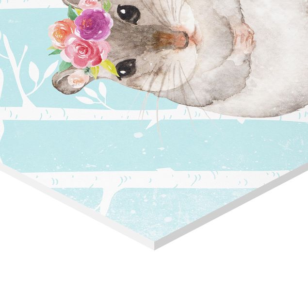 Hexagon Picture Forex - Watercolor Hamster Turquoise