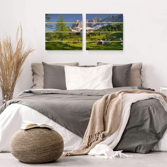 Print on wood - Styria Alpine Meadow