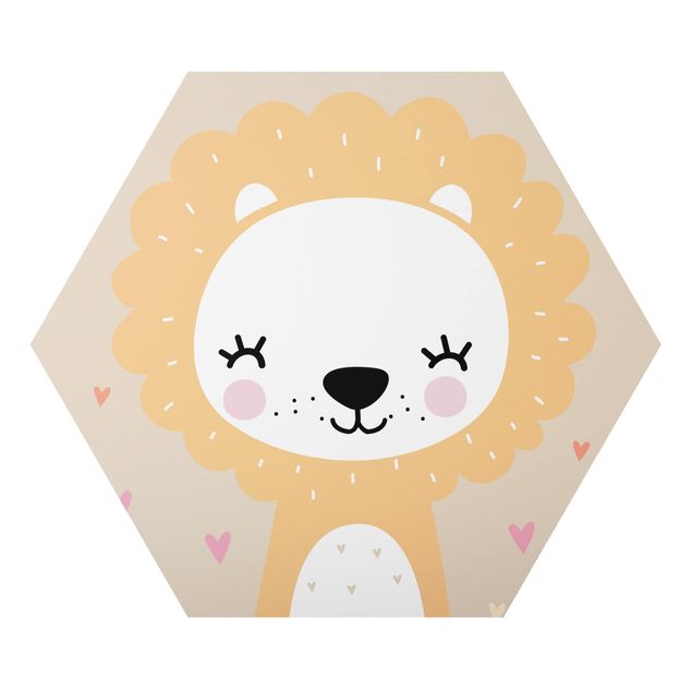 Alu-Dibond hexagon - The Kind Lion