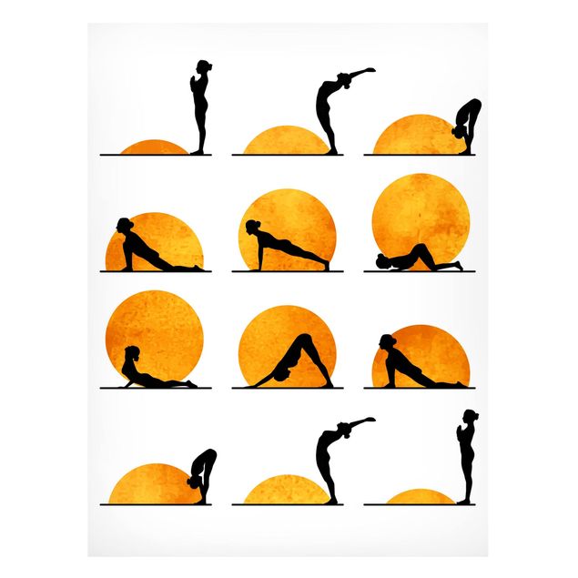 Magnetic memo board - Yoga -  Sun Salutation