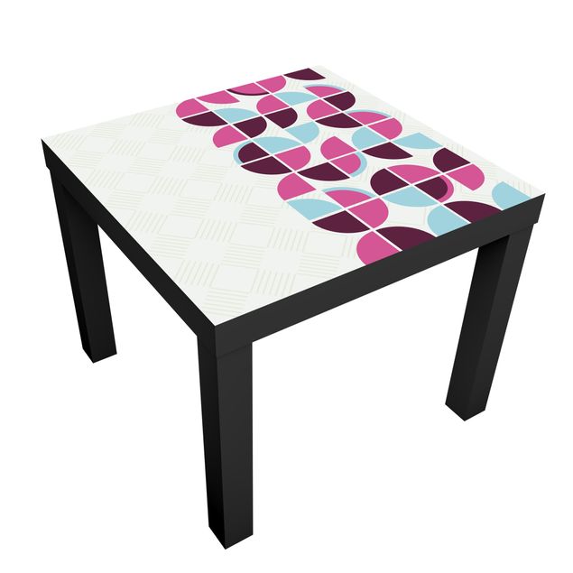 Adhesive film for furniture IKEA - Lack side table - Retro Circles Pattern Design