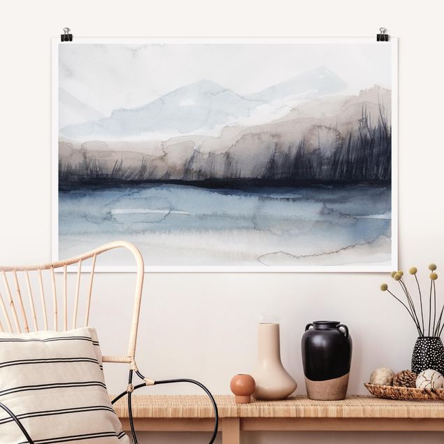 Poster - Lakeside With Mountains I