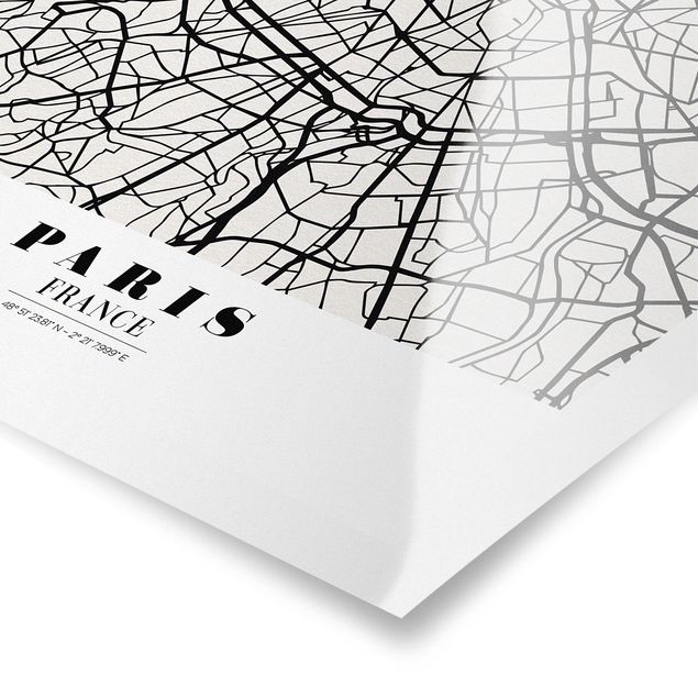 Poster city, country & world maps - Paris City Map - Classic