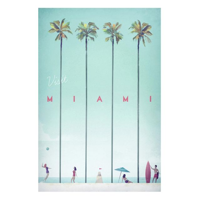 Magnetic memo board - Travel Poster - Miami