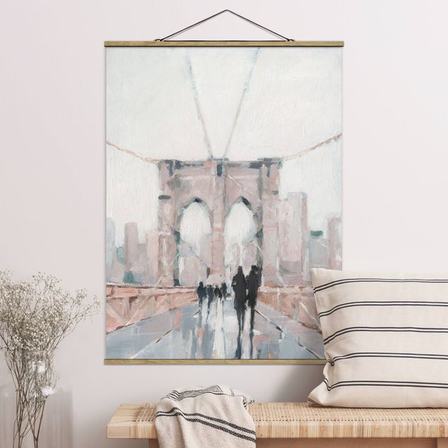 Fabric print with poster hangers - Walk In The Morning I