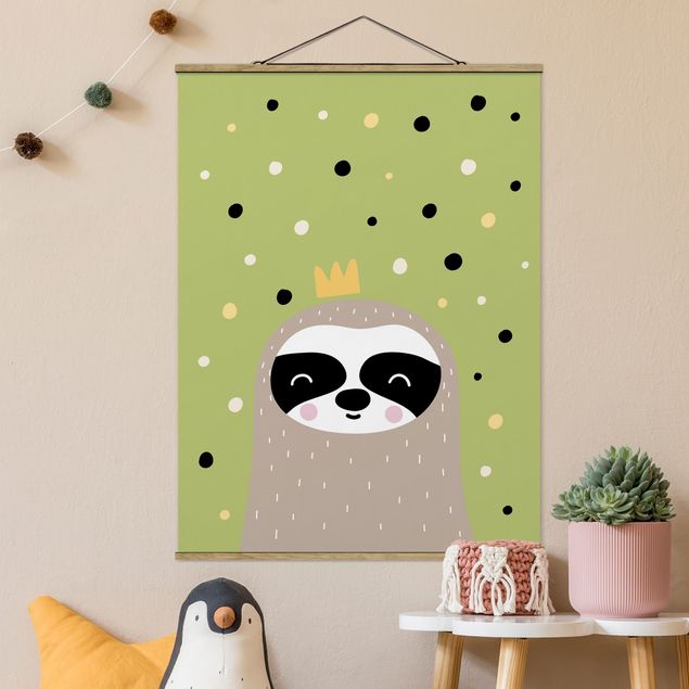 Fabric print with poster hangers - The Most Slothful Sloth