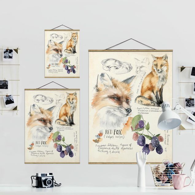 Fabric print with poster hangers - Wilderness Journal - Fox