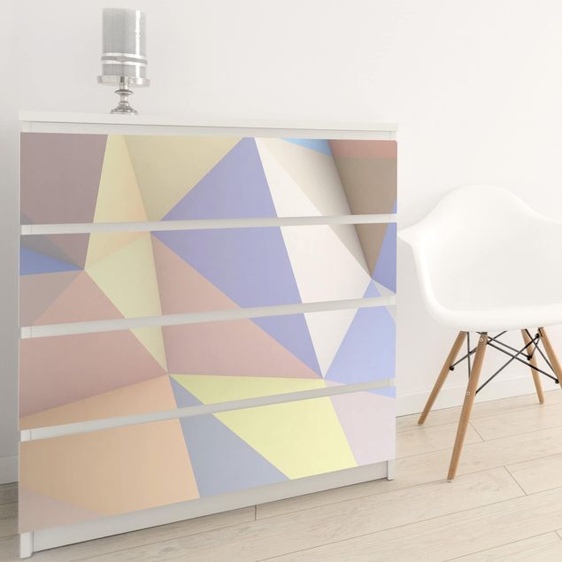 Adhesive film - Geometrical Pastel Triangles In 3D