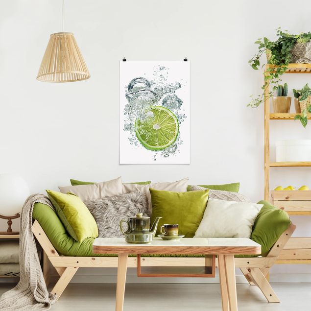 Poster kitchen - Lime Bubbles