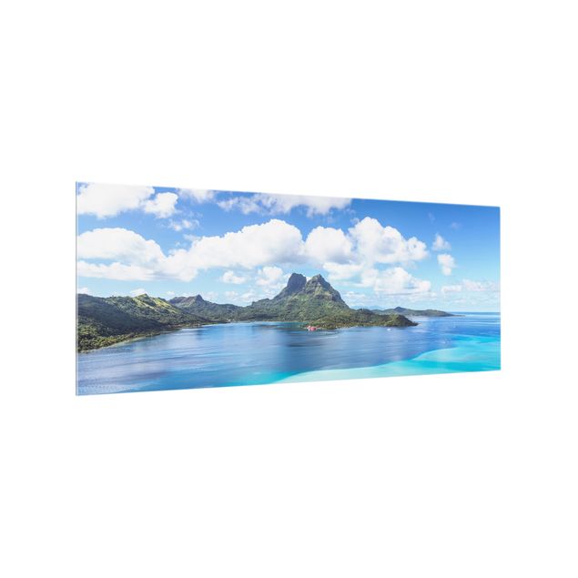 Glass splashback beach Island Paradise II