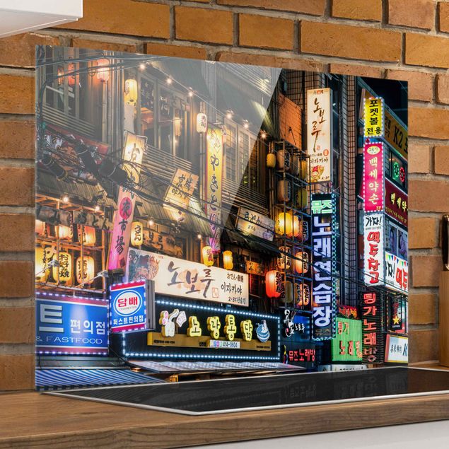 Glass splashback architecture and skylines Neon Signs