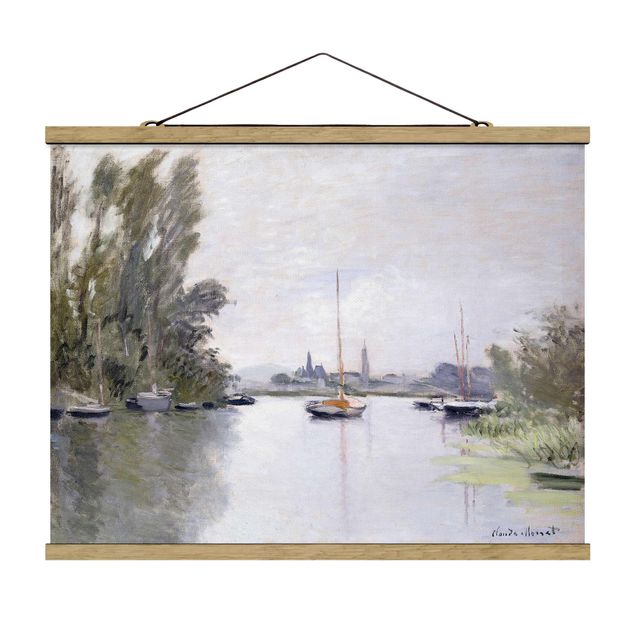 Fabric print with poster hangers - Claude Monet - Argenteuil Seen From The Small Arm Of The Seine
