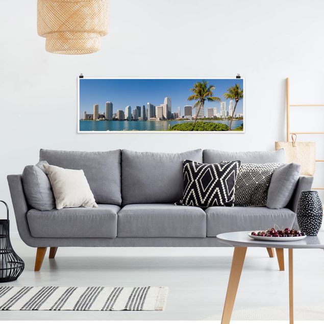 Panoramic poster architecture & skyline - Miami Beach Skyline