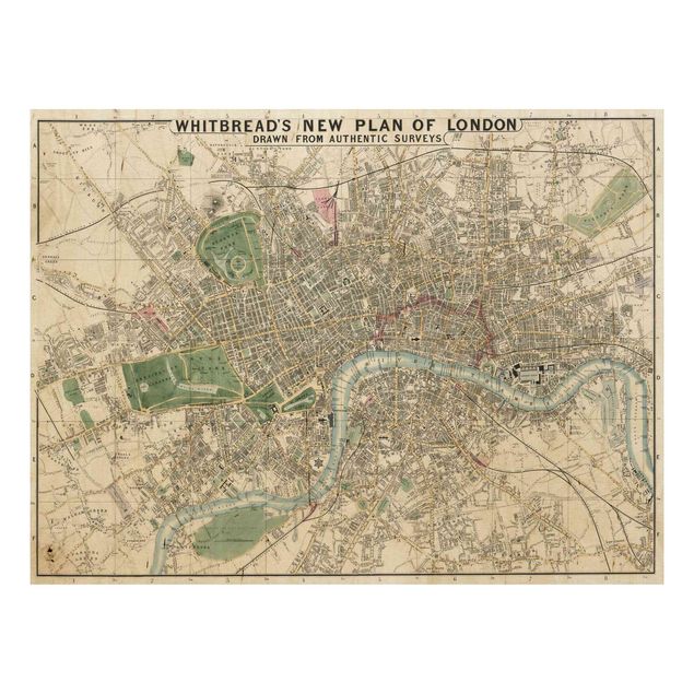 Print on wood - Vintage Map London