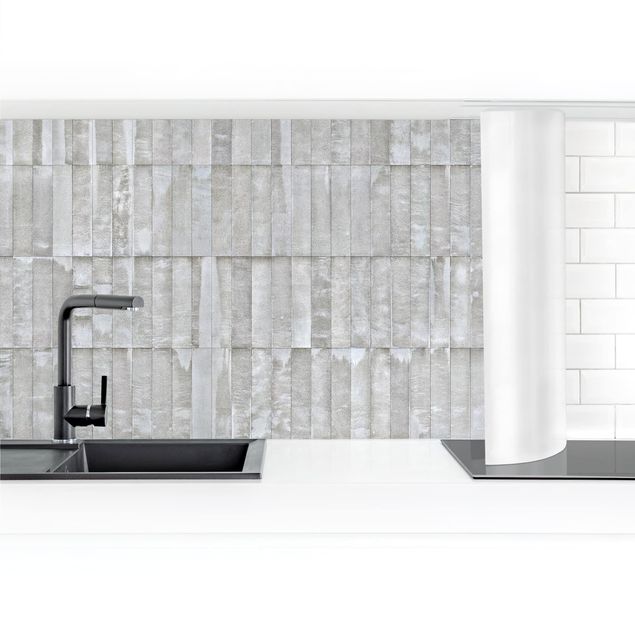 Kitchen wall cladding - Concrete Brick Wallpaper