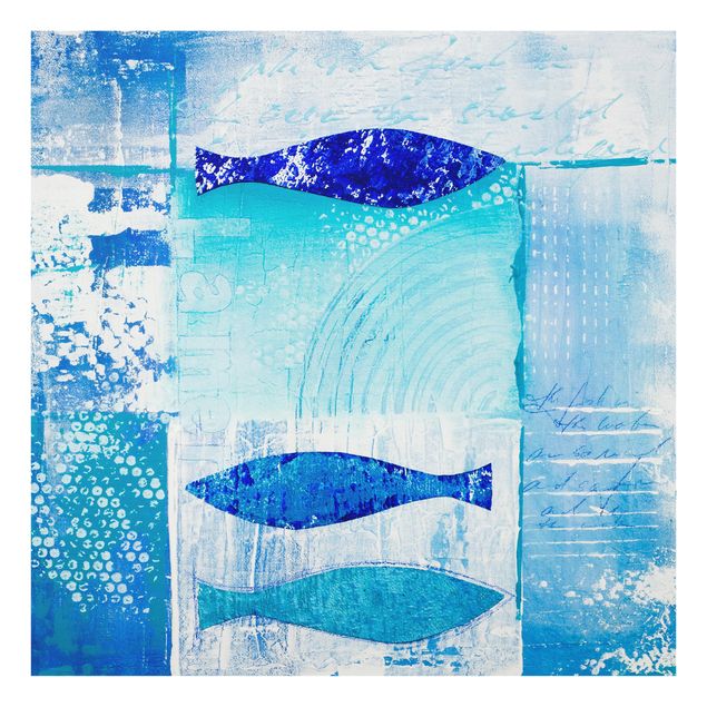 Glass Splashback - Fish In The Blue - Square 1:1