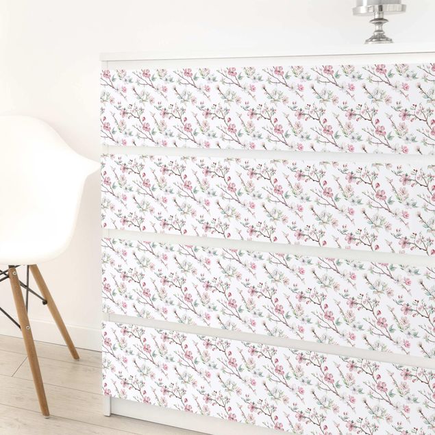 Adhesive film for furniture - Cherry Blossom Branches Watercolour