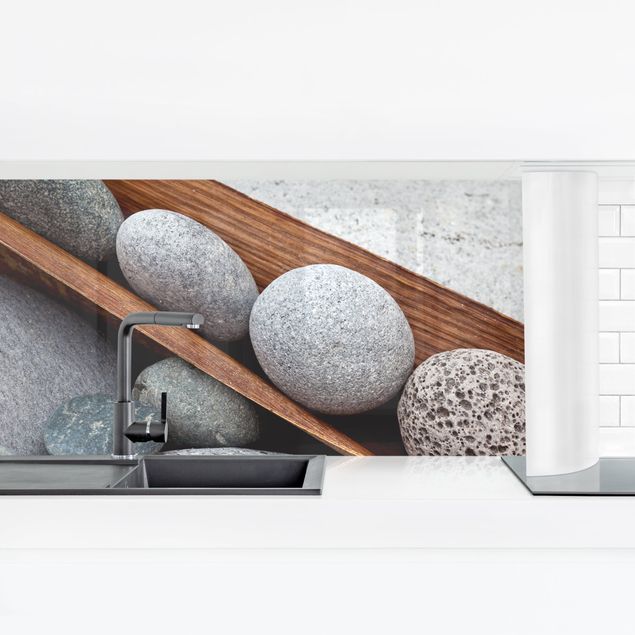 Kitchen wall cladding - Still Life With Grey Stones