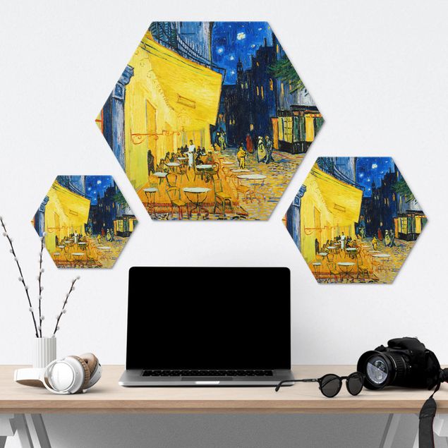 Alu-Dibond hexagon - Vincent van Gogh - Café Terrace at Night