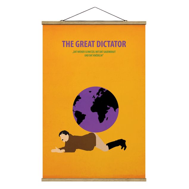 Fabric print with poster hangers - Film Poster The Great Dictator