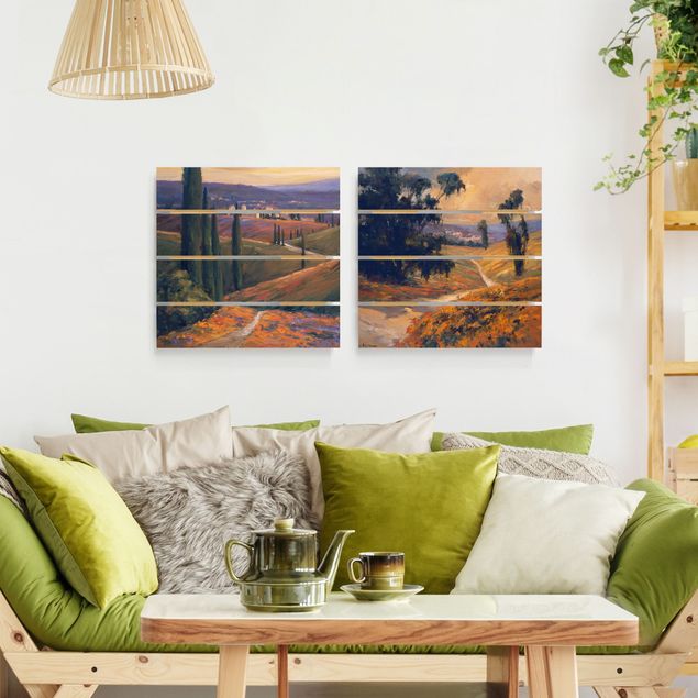 Print on wood - Landscape In The Afternoon Set I