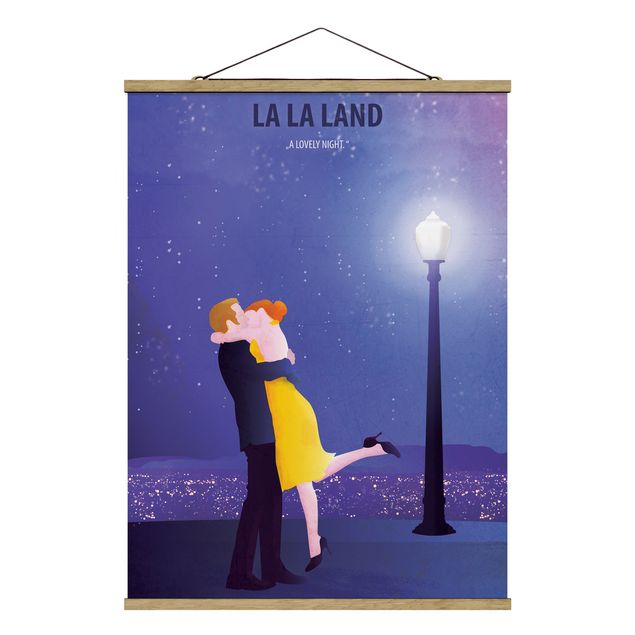 Fabric print with poster hangers - Film Poster La La Land II