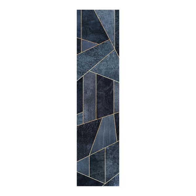 Sliding panel curtain - Blue Geometry Watercolour