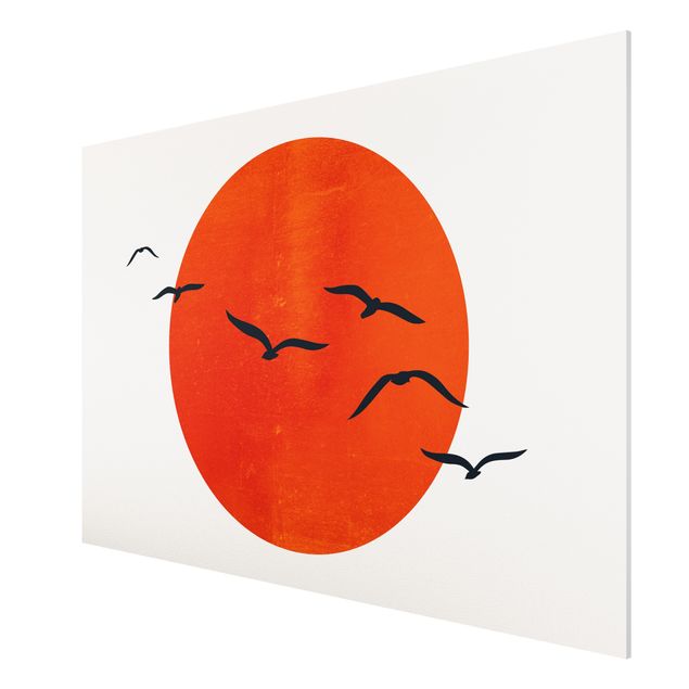 Print on forex - Flock Of Birds In Front Of Red Sun I
